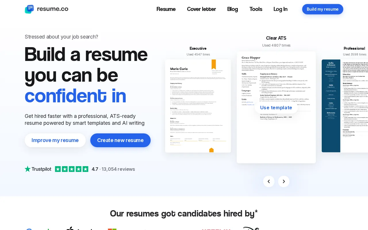Resume.co — preview screenshot
