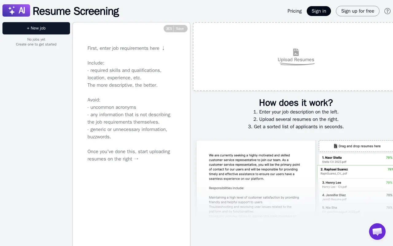 Resume Screening AI — preview screenshot