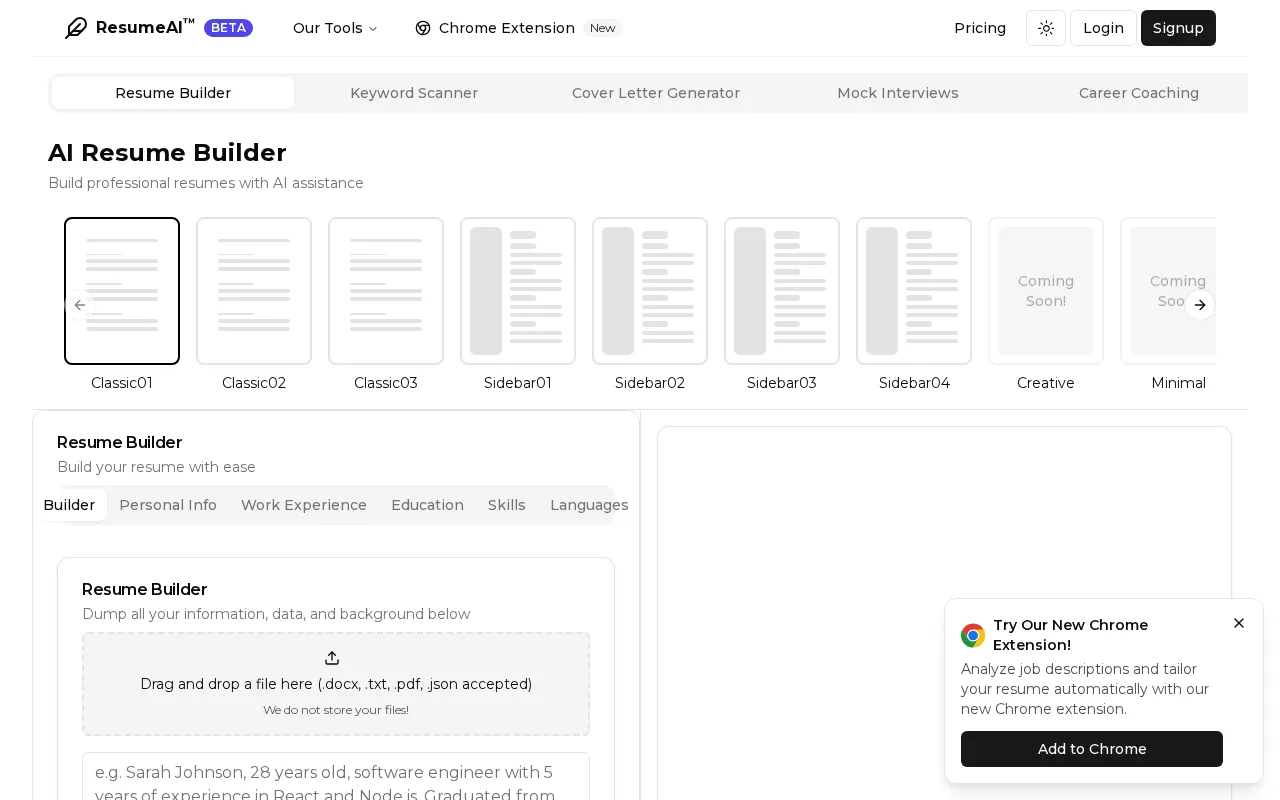 ResumeAI — preview screenshot