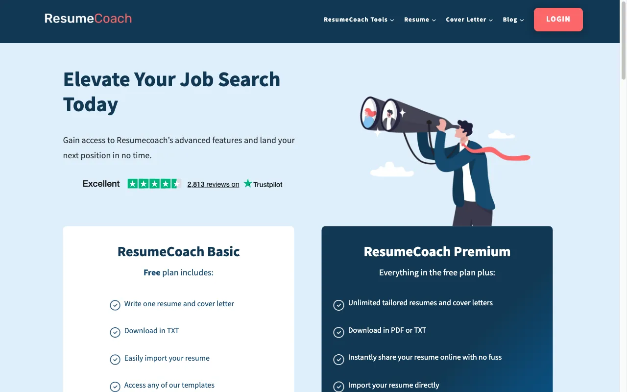 ResumeCoach — pricing page
