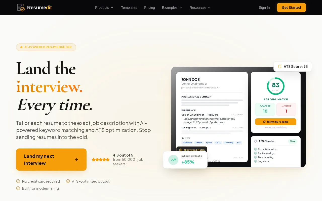 Resumedit — preview screenshot