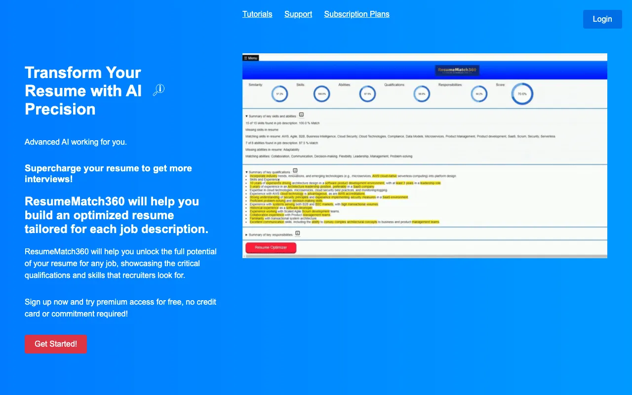 ResumeMatch360 — preview screenshot
