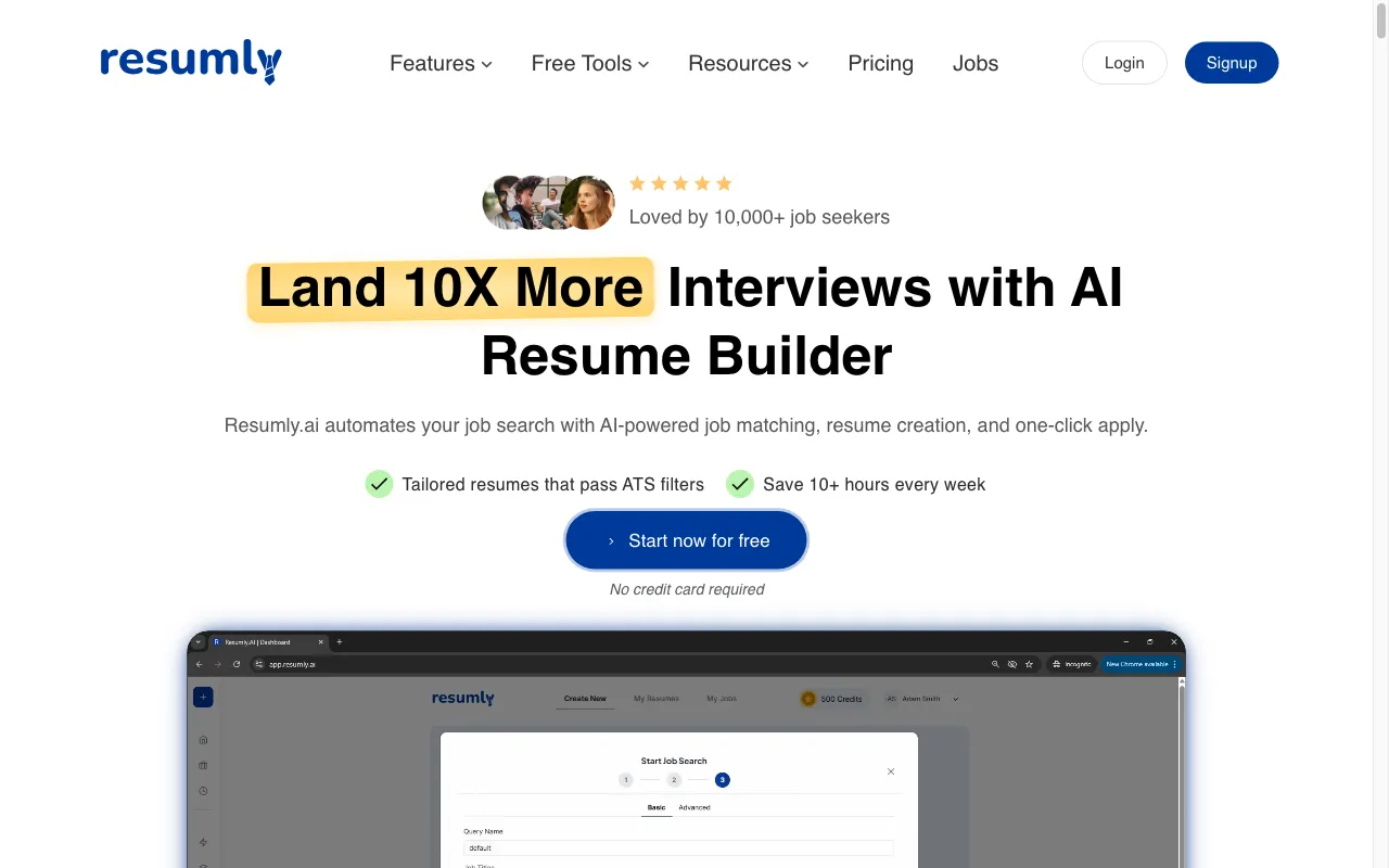Resumly — preview screenshot