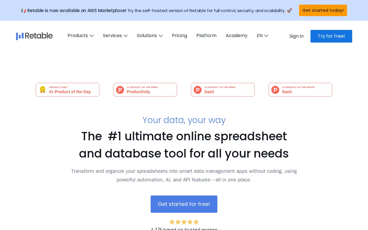 Retable — preview screenshot