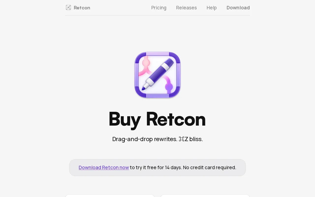 Retcon — pricing page