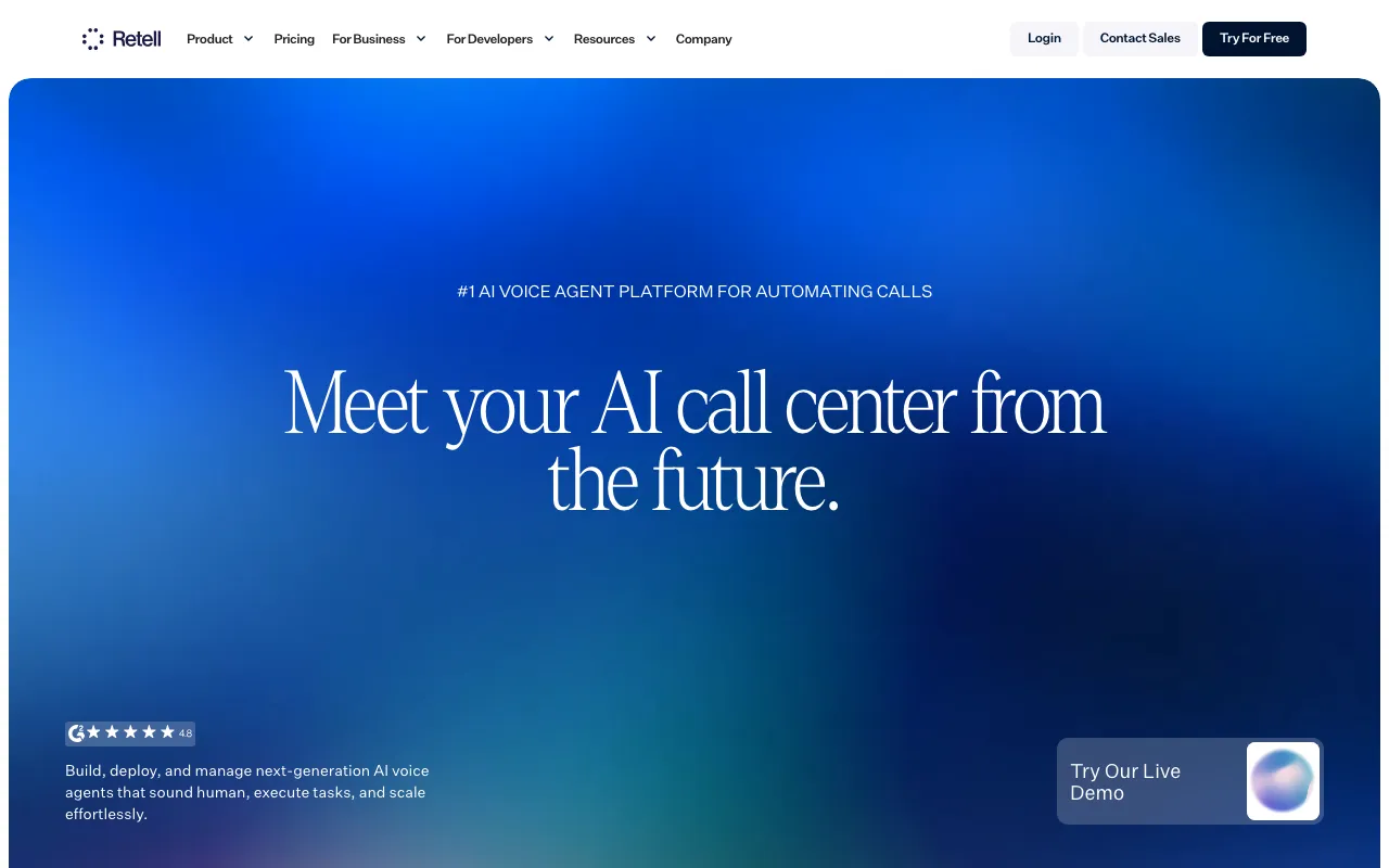 Retell AI — preview screenshot