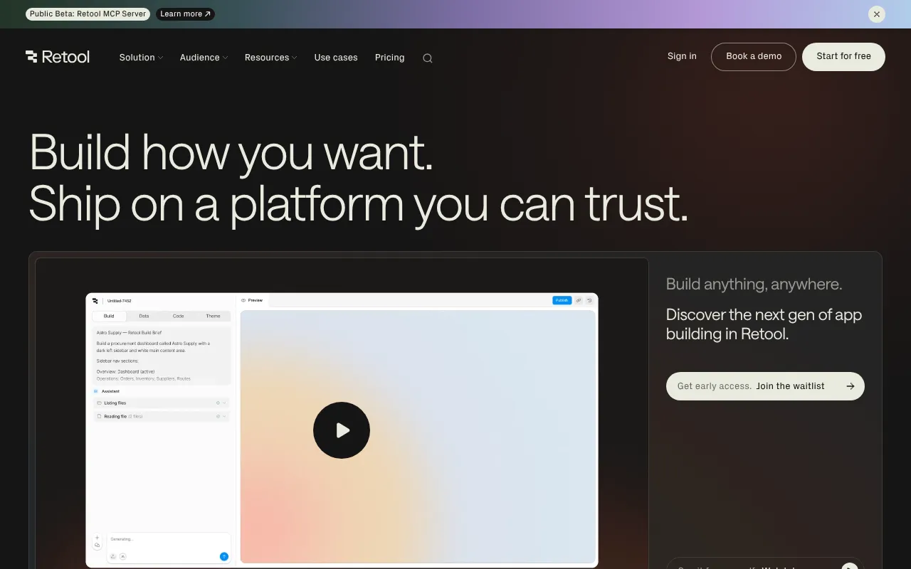 Retool — preview screenshot