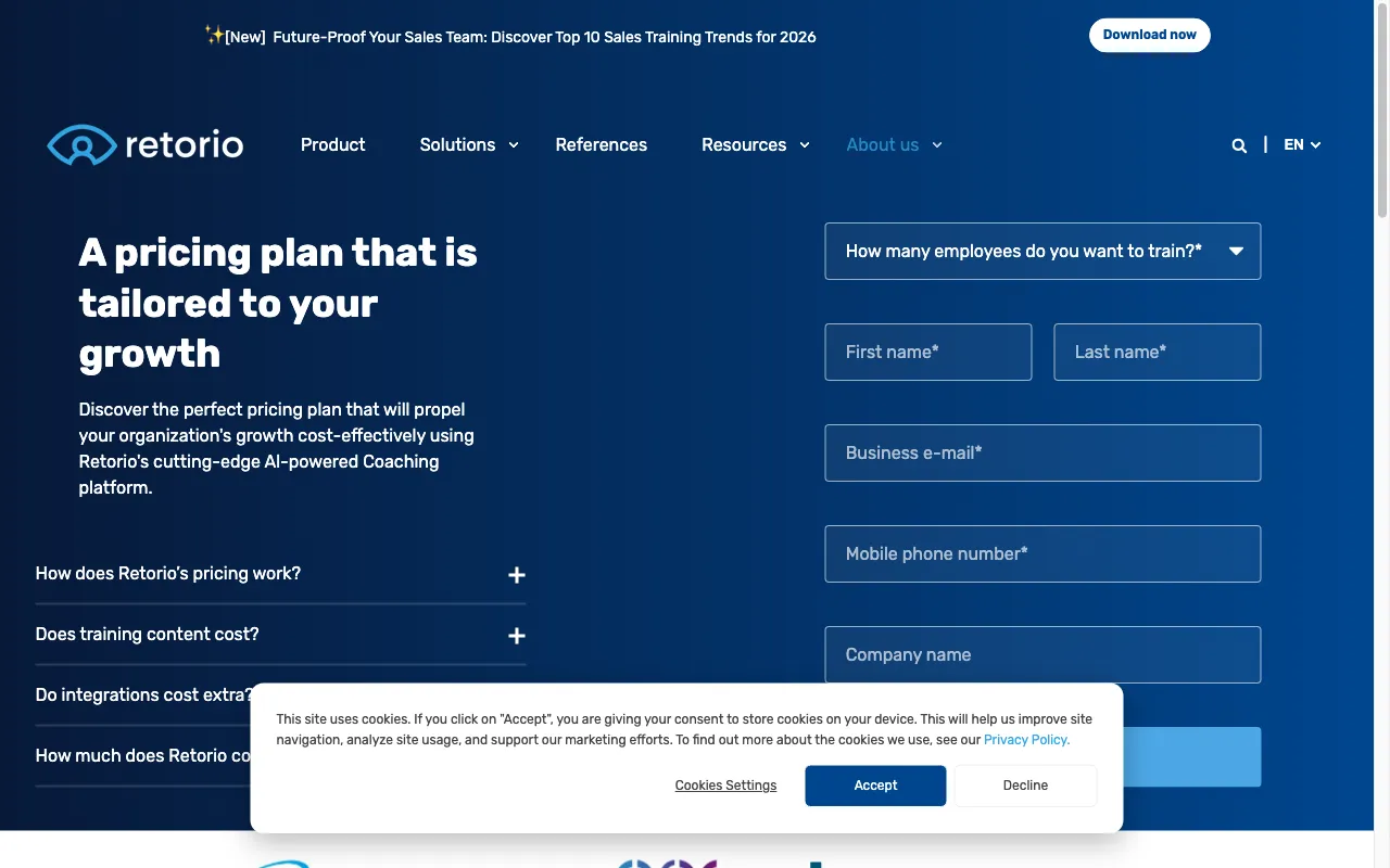 retorio.com — pricing page