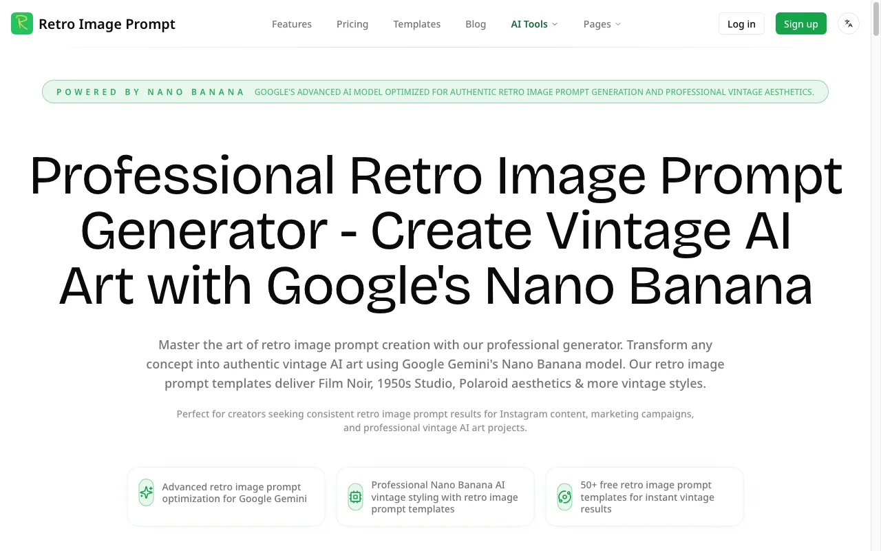 Retro Image Prompt — preview screenshot