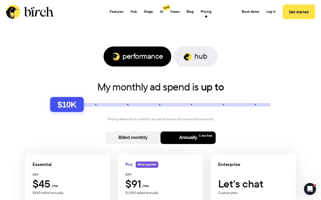 Bïrch — pricing page