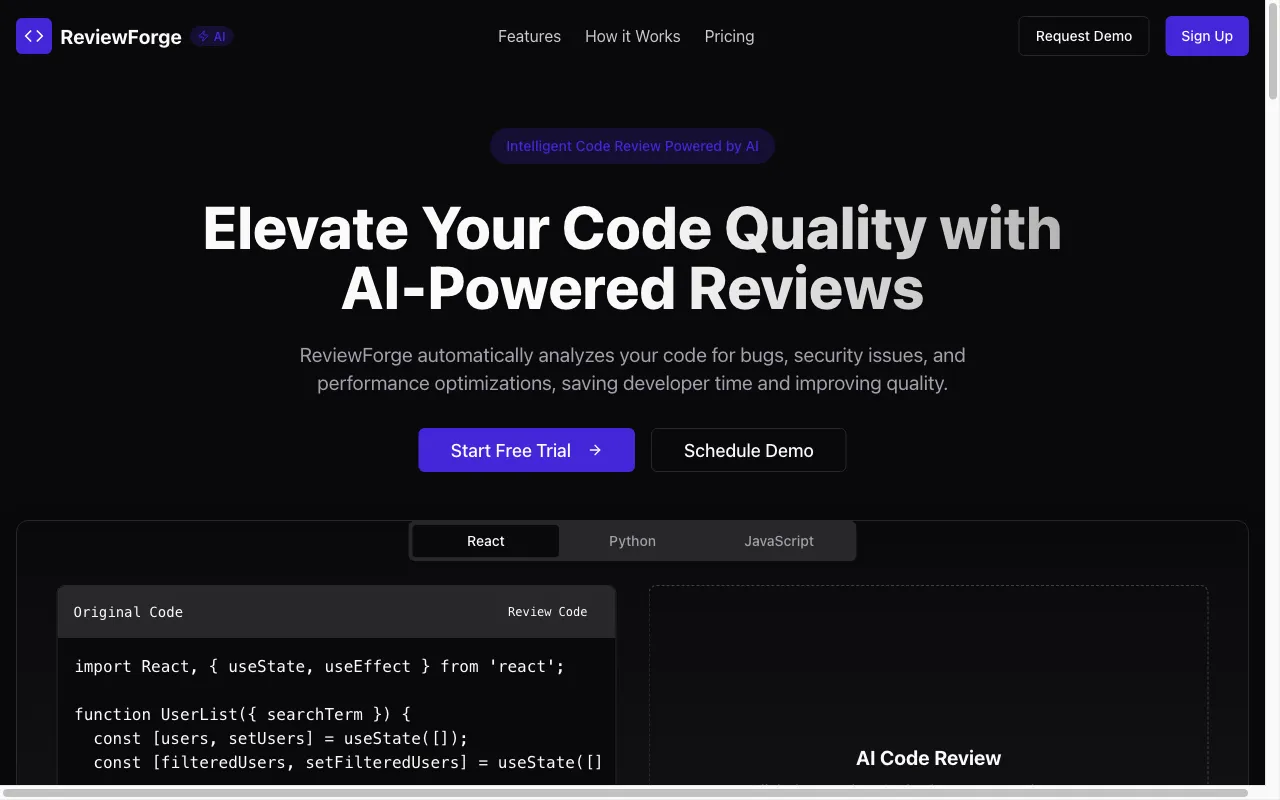 ReviewForge — preview screenshot