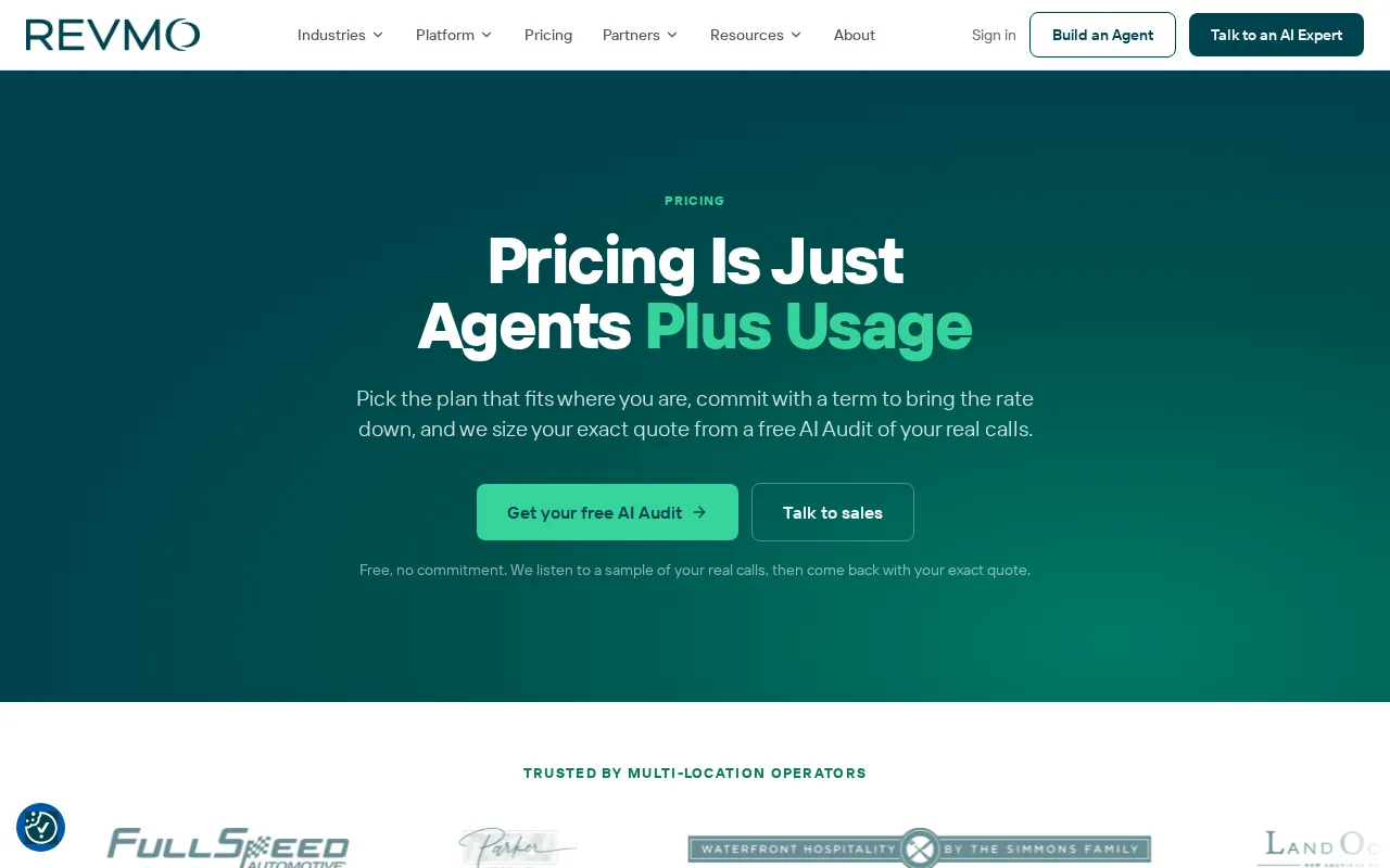Revmo — pricing page