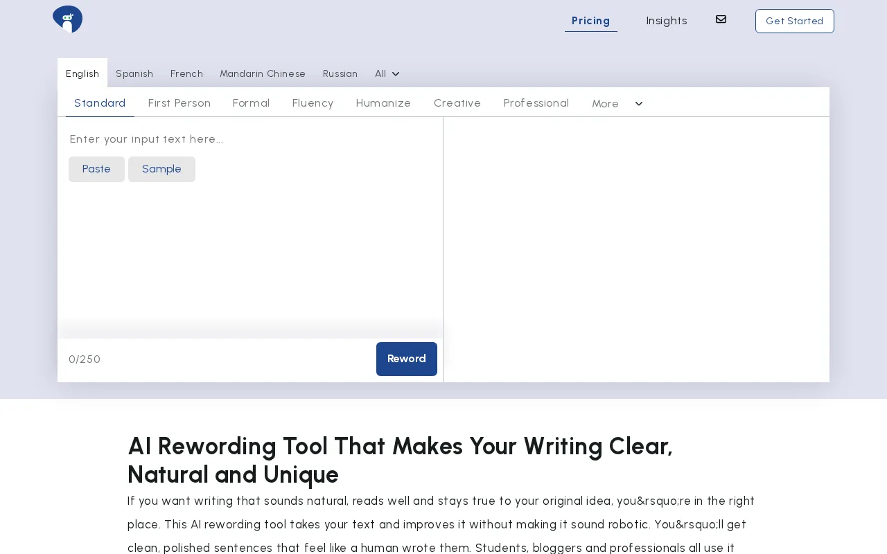 Rewording Tool — preview screenshot