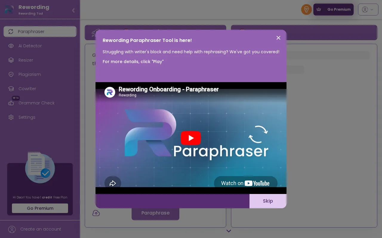 Rewording — preview screenshot