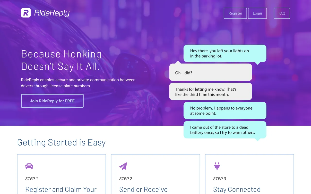 RideReply — preview screenshot