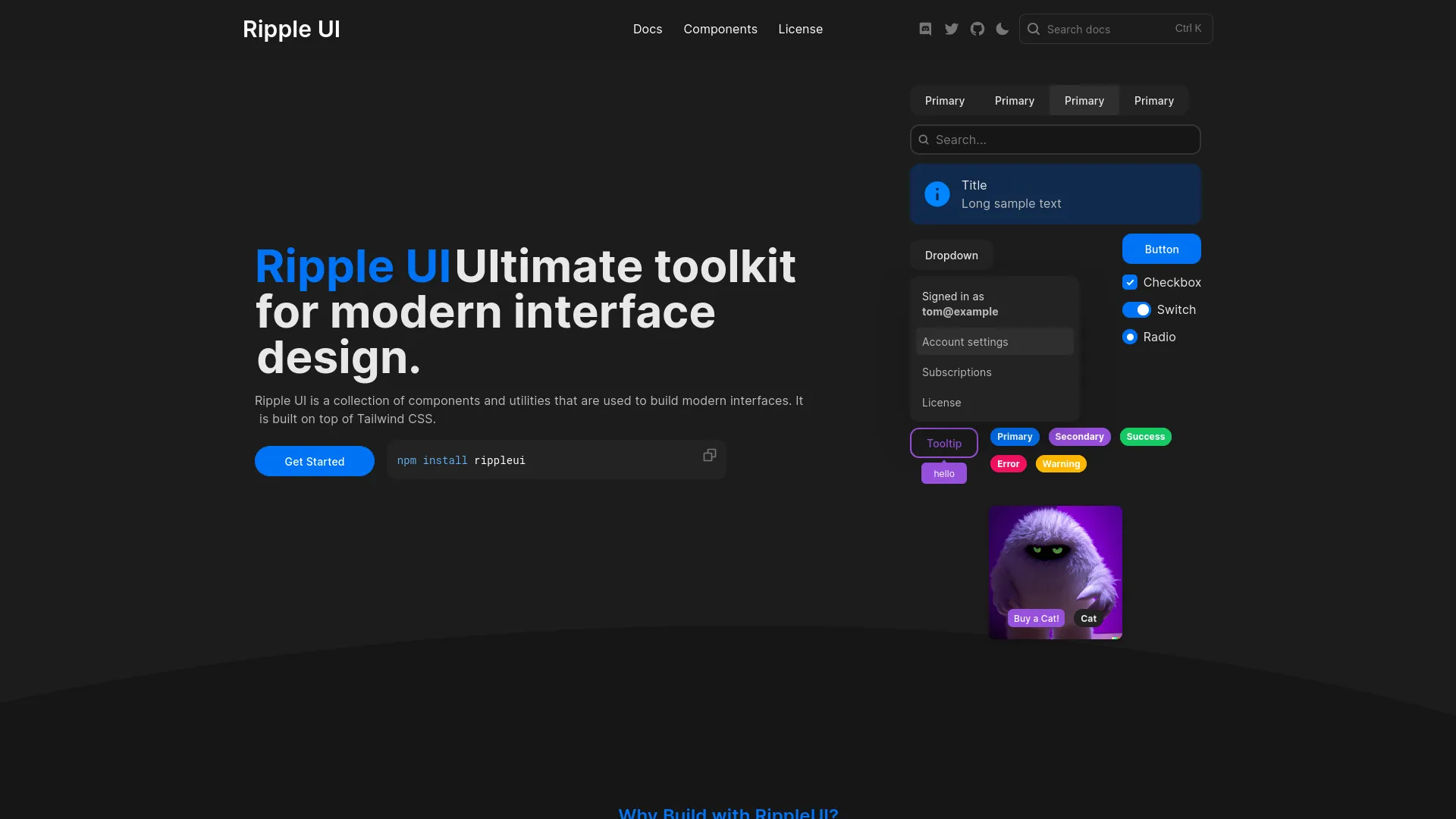 RippleUI — preview screenshot