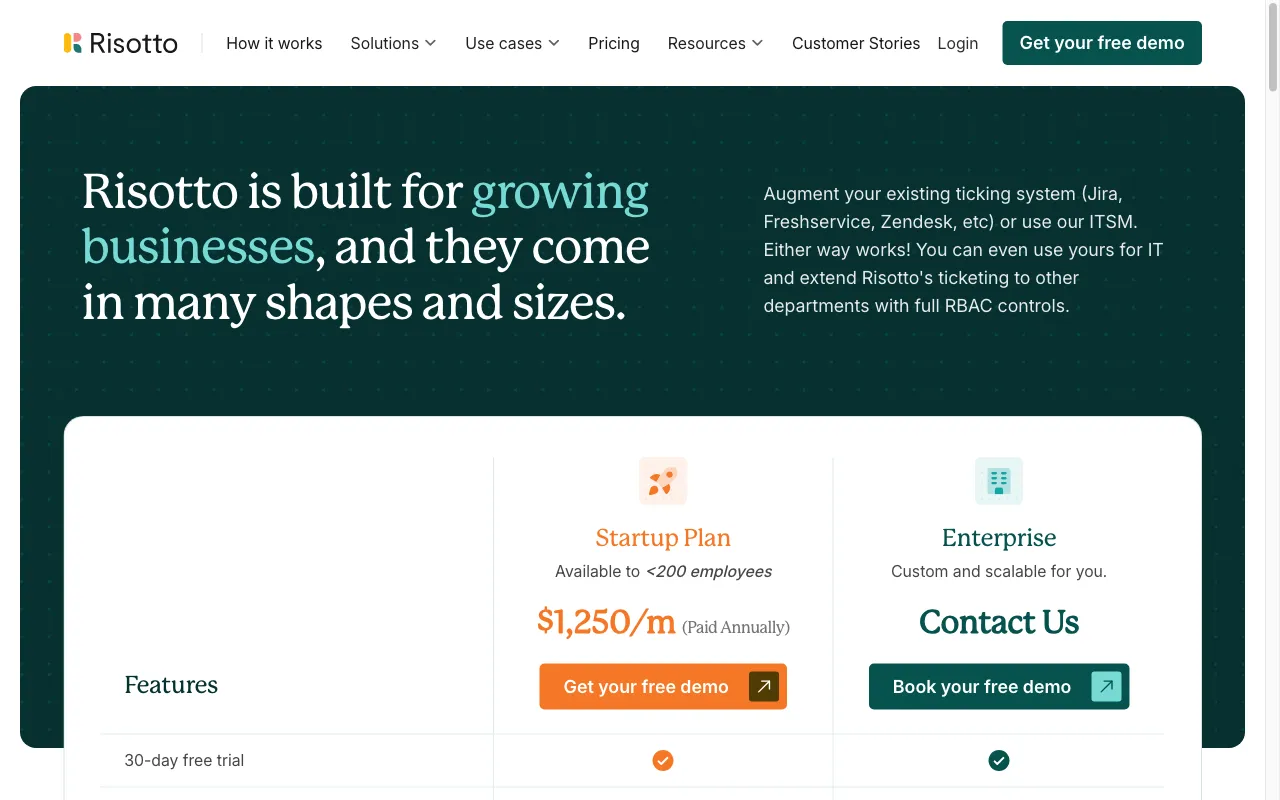 Risotto — pricing page