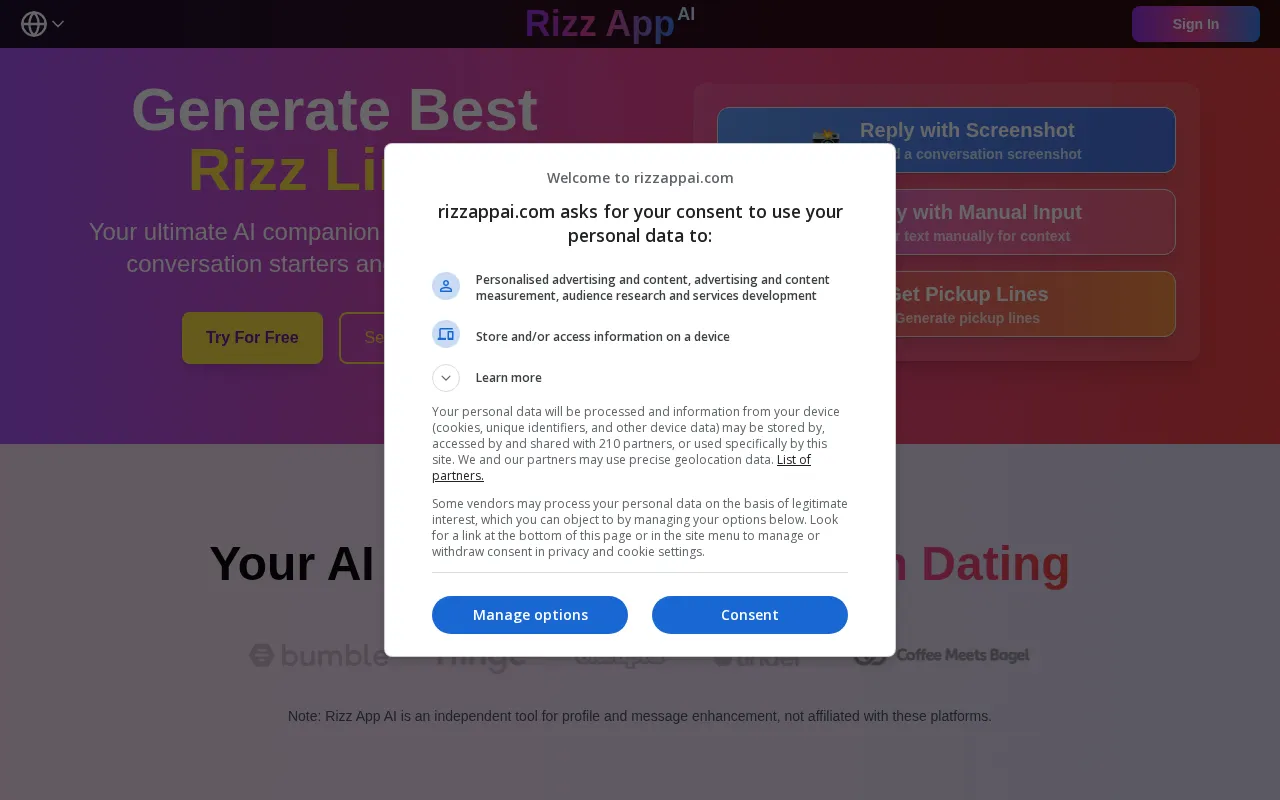 Rizz App AI — preview screenshot