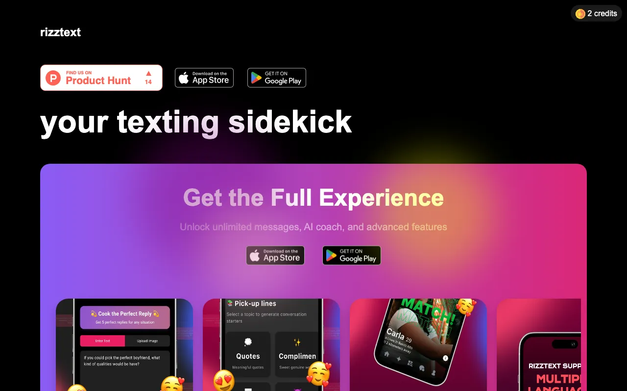 RizzText.com — preview screenshot