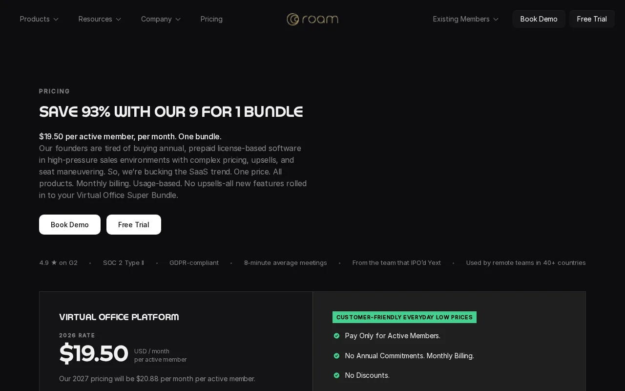 Ro — pricing page