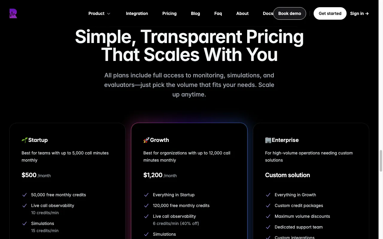 Roark — pricing page