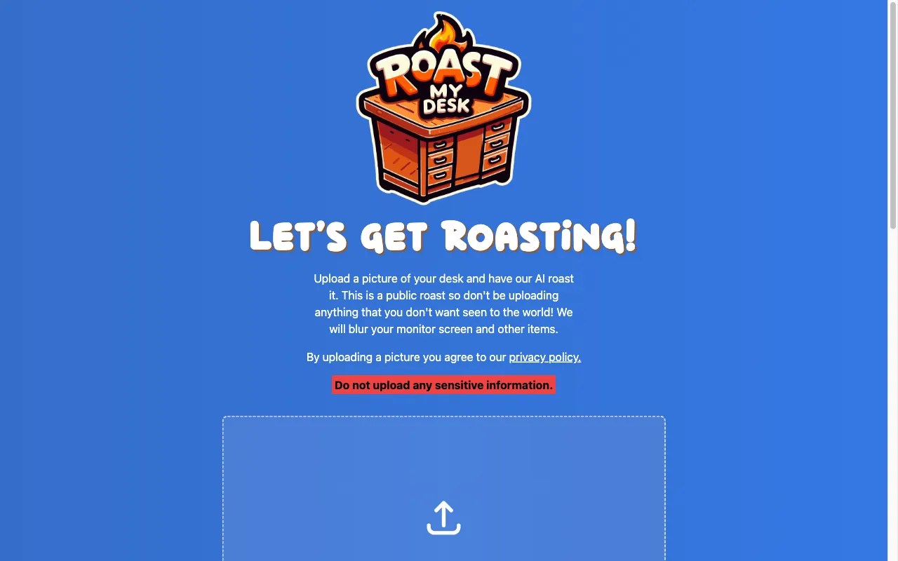 Roast my desk — preview screenshot