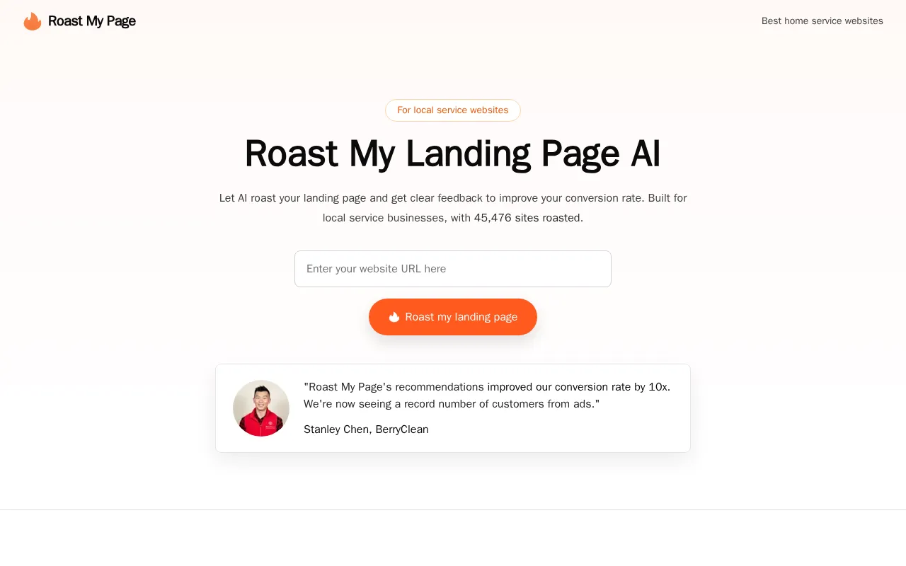 Roast My Page — preview screenshot