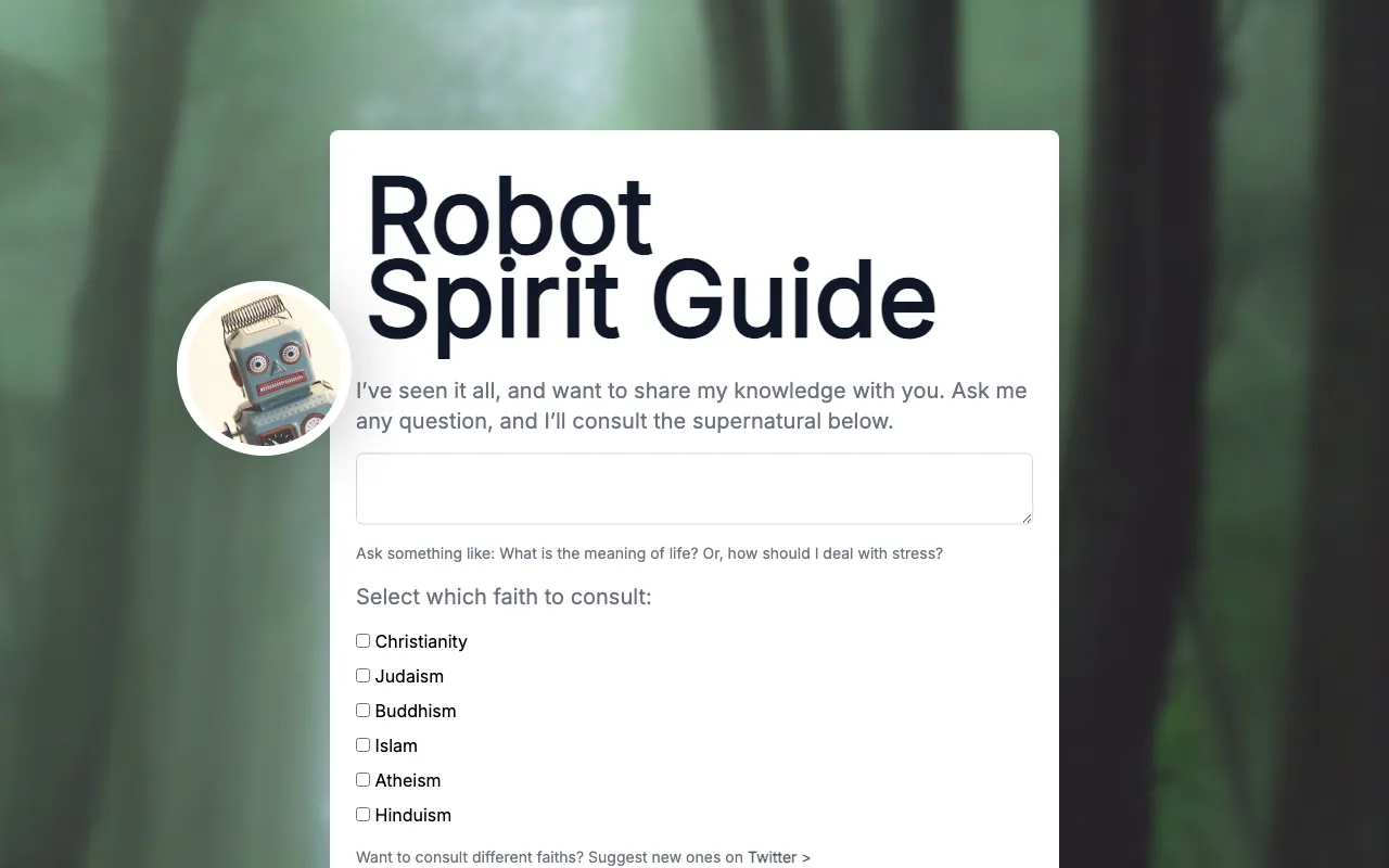 Robot Spirit Guide — preview screenshot