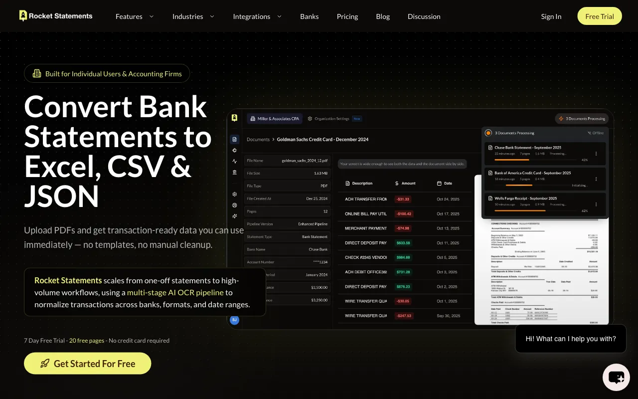 Rocket Statements — preview screenshot