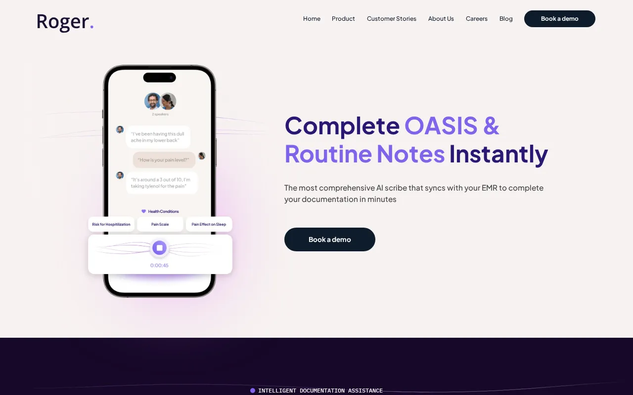 Roger Healthcare — preview screenshot