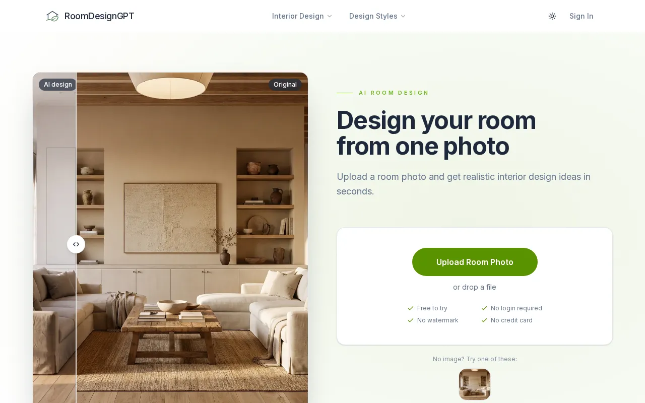 RoomDesignGPT — preview screenshot