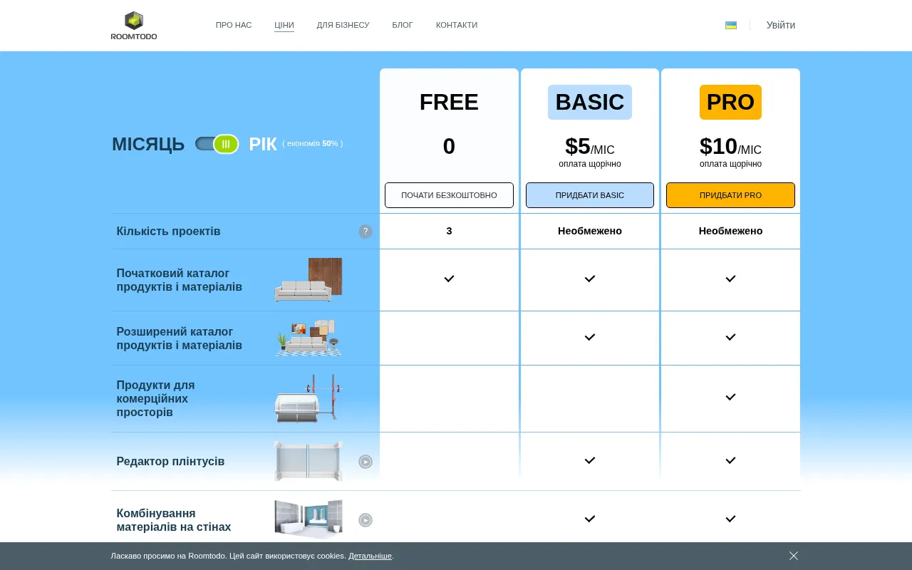Roomtodo — pricing page