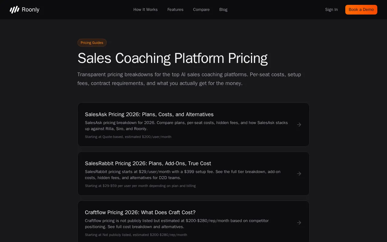 Roonly — pricing page