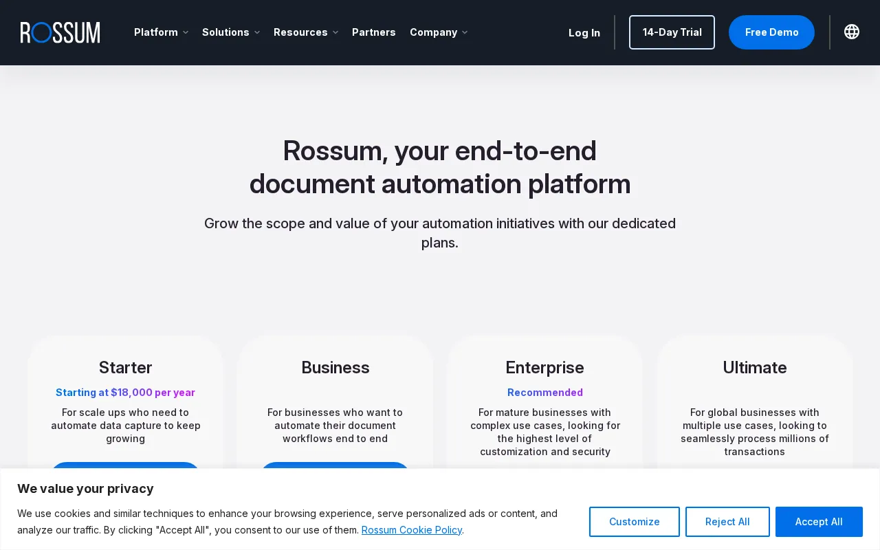 rossum.ai — pricing page