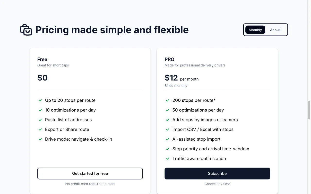 Routerra — pricing page
