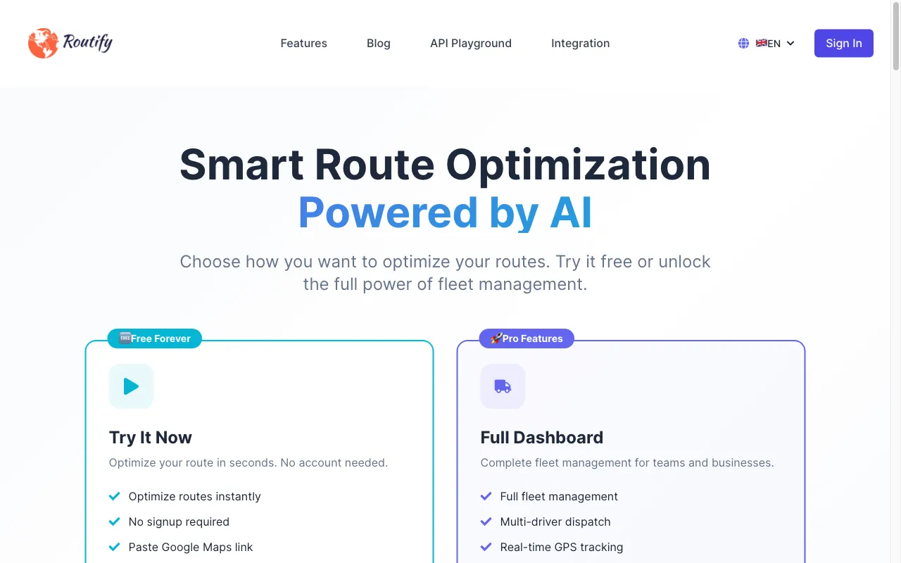 Routify — preview screenshot