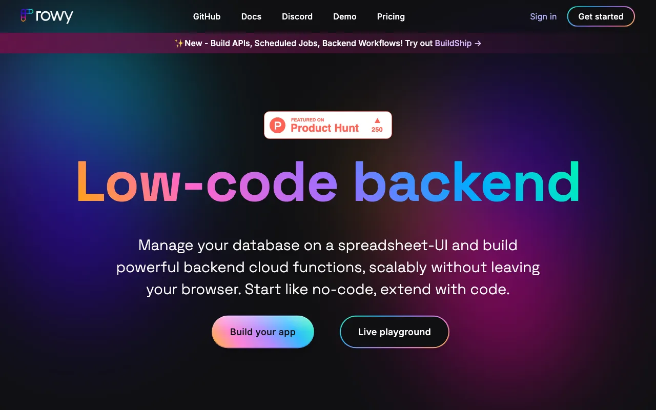 rowy.io — preview screenshot