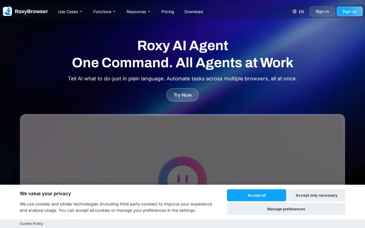 RoxyBrowser — preview screenshot