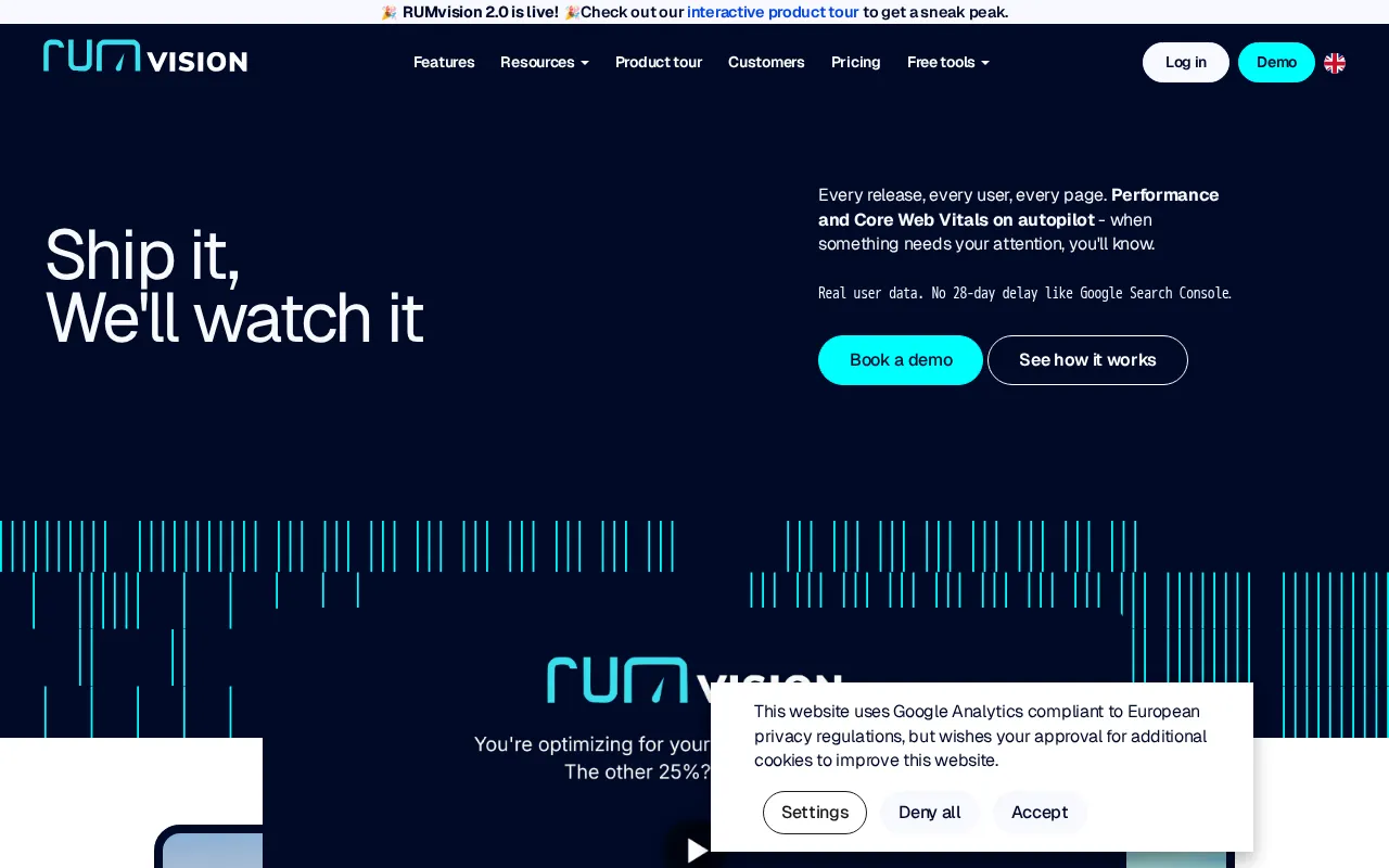 RUMvision [Real User Monitoring] — preview screenshot