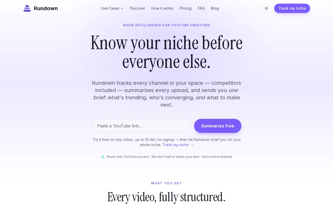 Rundown — pricing page