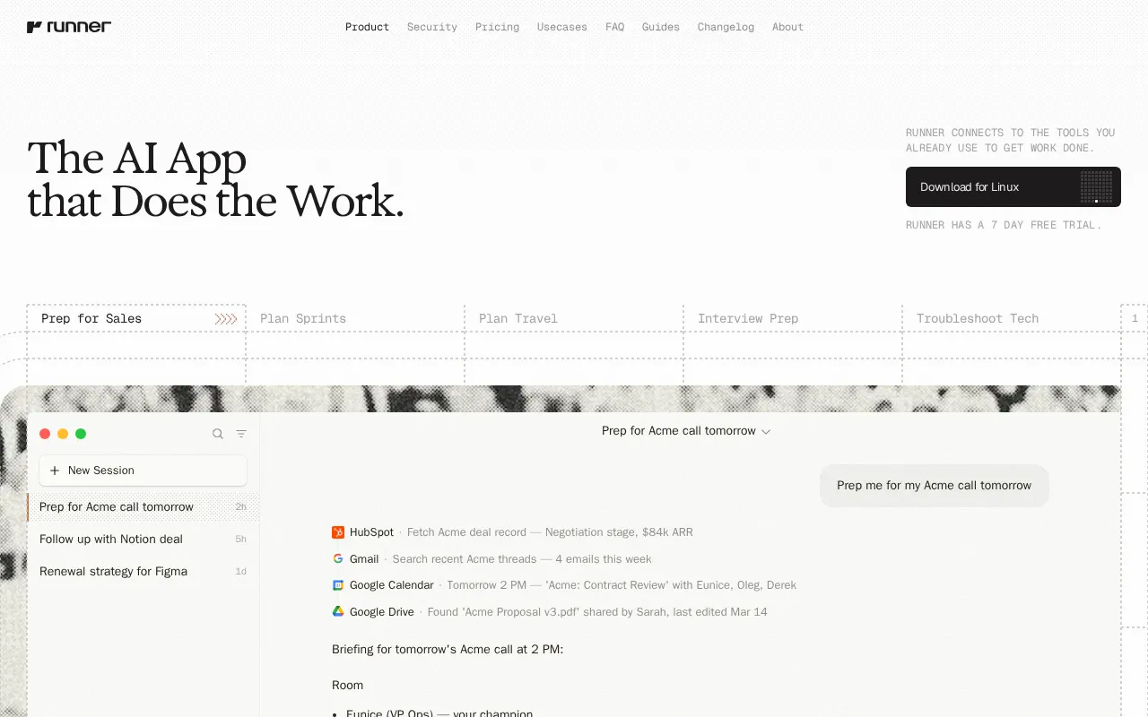 Runner — preview screenshot