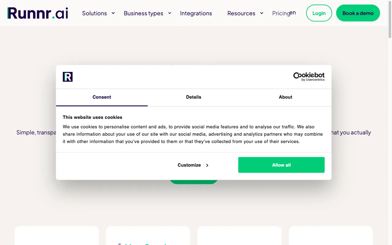 Runnr.ai — pricing page