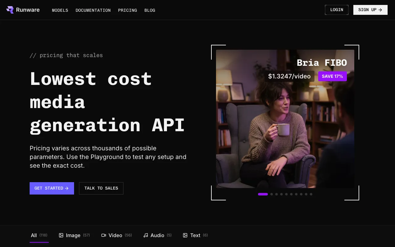 Runware — pricing page