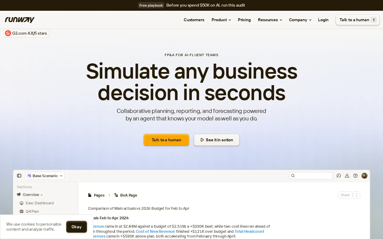 Runway FP&A — preview screenshot