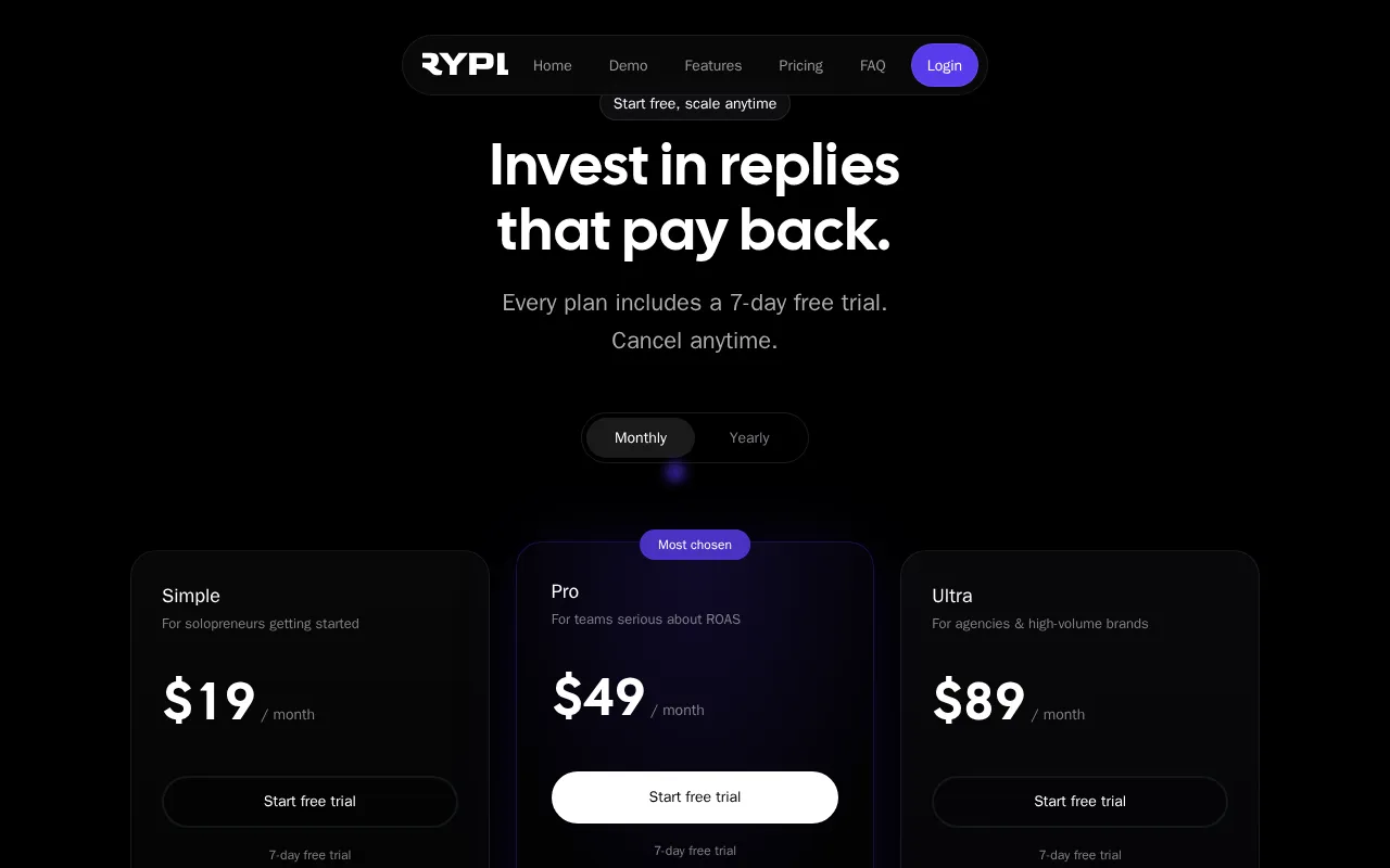 RYPL — pricing page