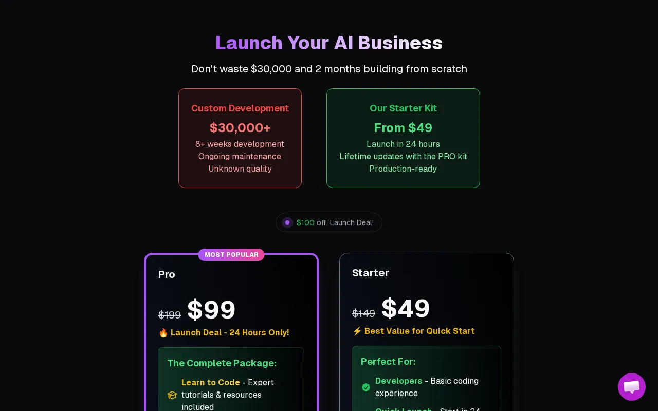 SaaS AI — pricing page