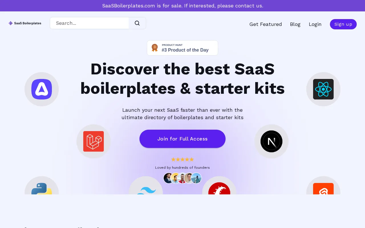 SaaS Boilerplates — preview screenshot