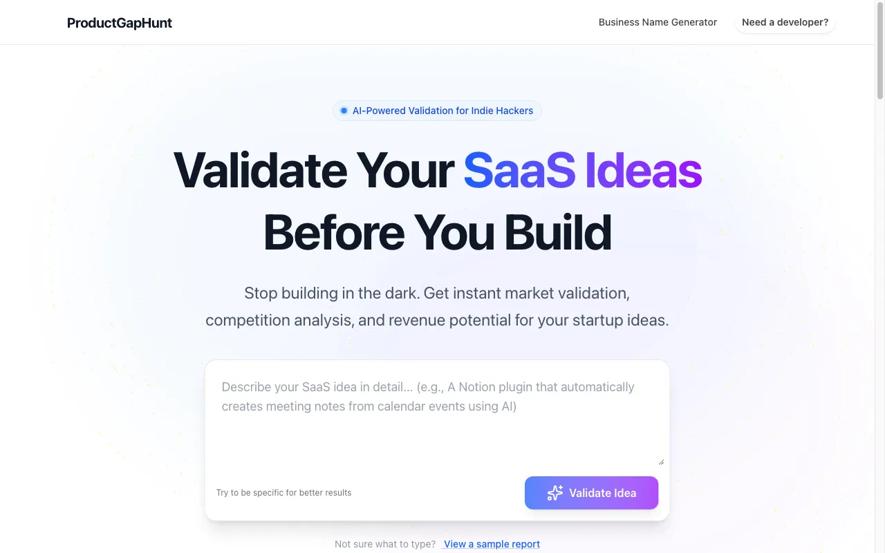 SaaS Name Generator — preview screenshot