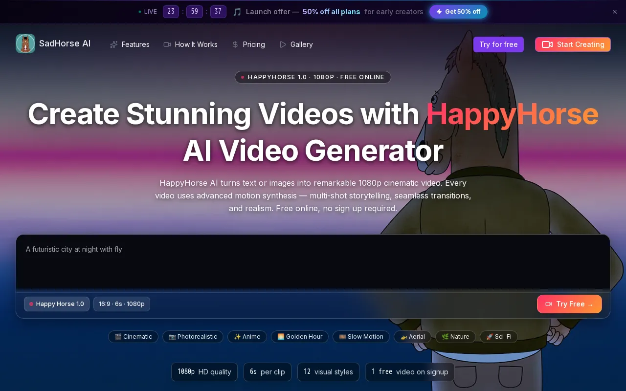 SadHorse Studio — preview screenshot