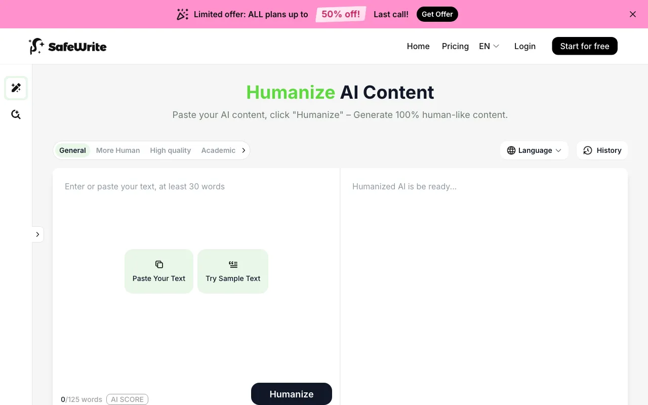 SafeWrite AI — preview screenshot